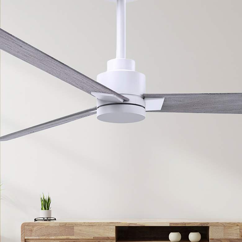Image 4 72" Alessandra Matte White and Barnwood Ceiling Fan more views