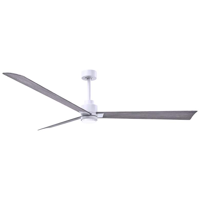Image 1 72 inch Alessandra Matte White and Barnwood LED Ceiling Fan