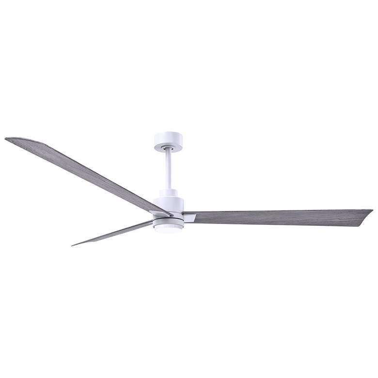 Image 1 72" Alessandra Matte White and Barnwood LED Ceiling Fan