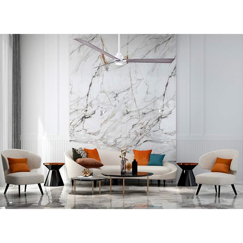 Image 3 72" Alessandra Matte White and Barnwood LED Ceiling Fan more views