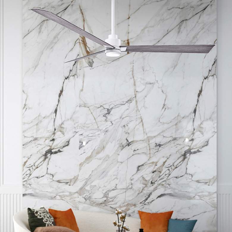 Image 4 72" Alessandra Matte White and Barnwood LED Ceiling Fan more views