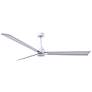 72" Alessandra Matte White and Brushed Nickel Ceiling Fan