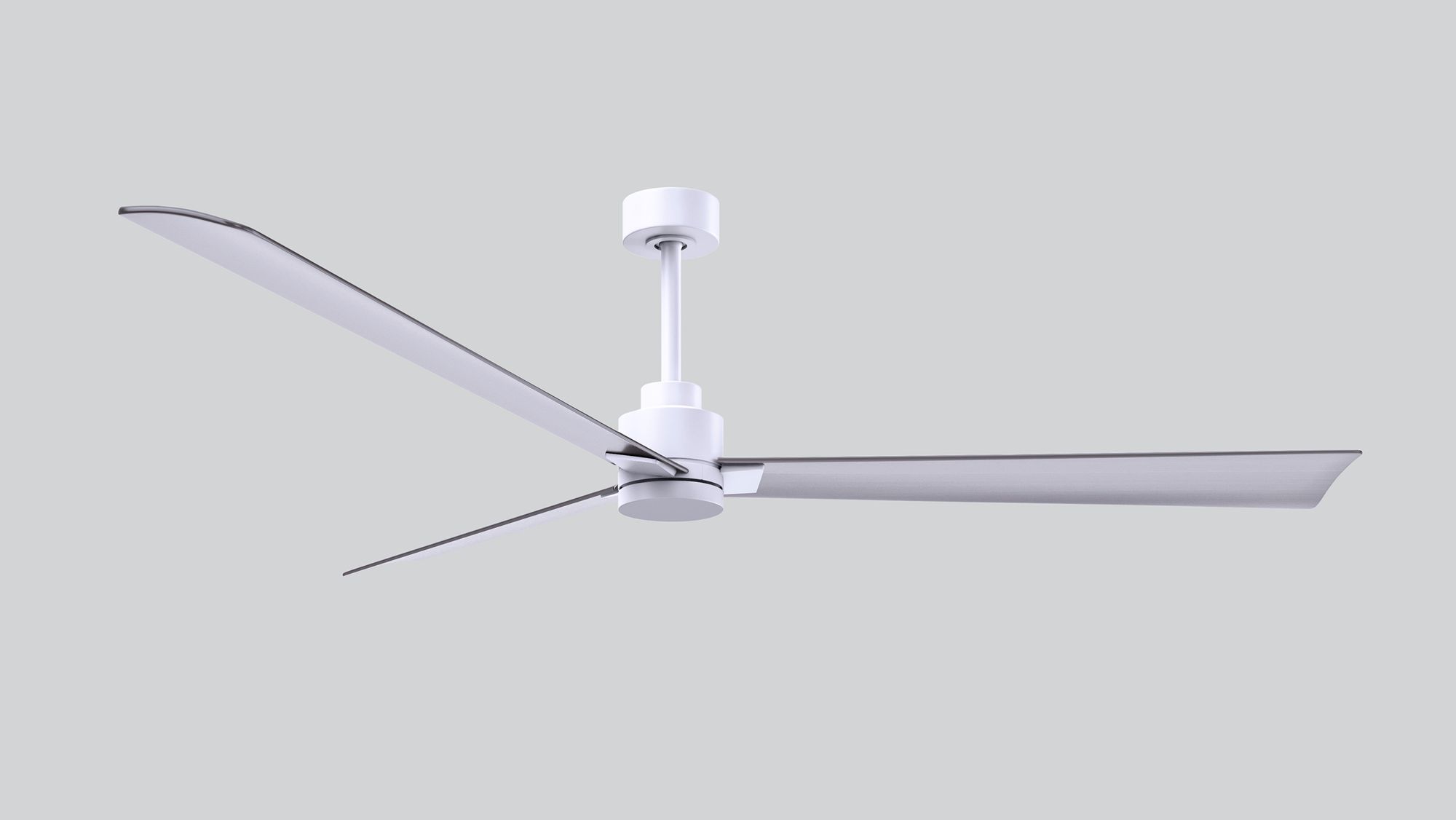 72" Alessandra Matte White and Brushed Nickel Ceiling Fan