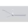 72" Alessandra Matte White and Brushed Nickel Ceiling Fan