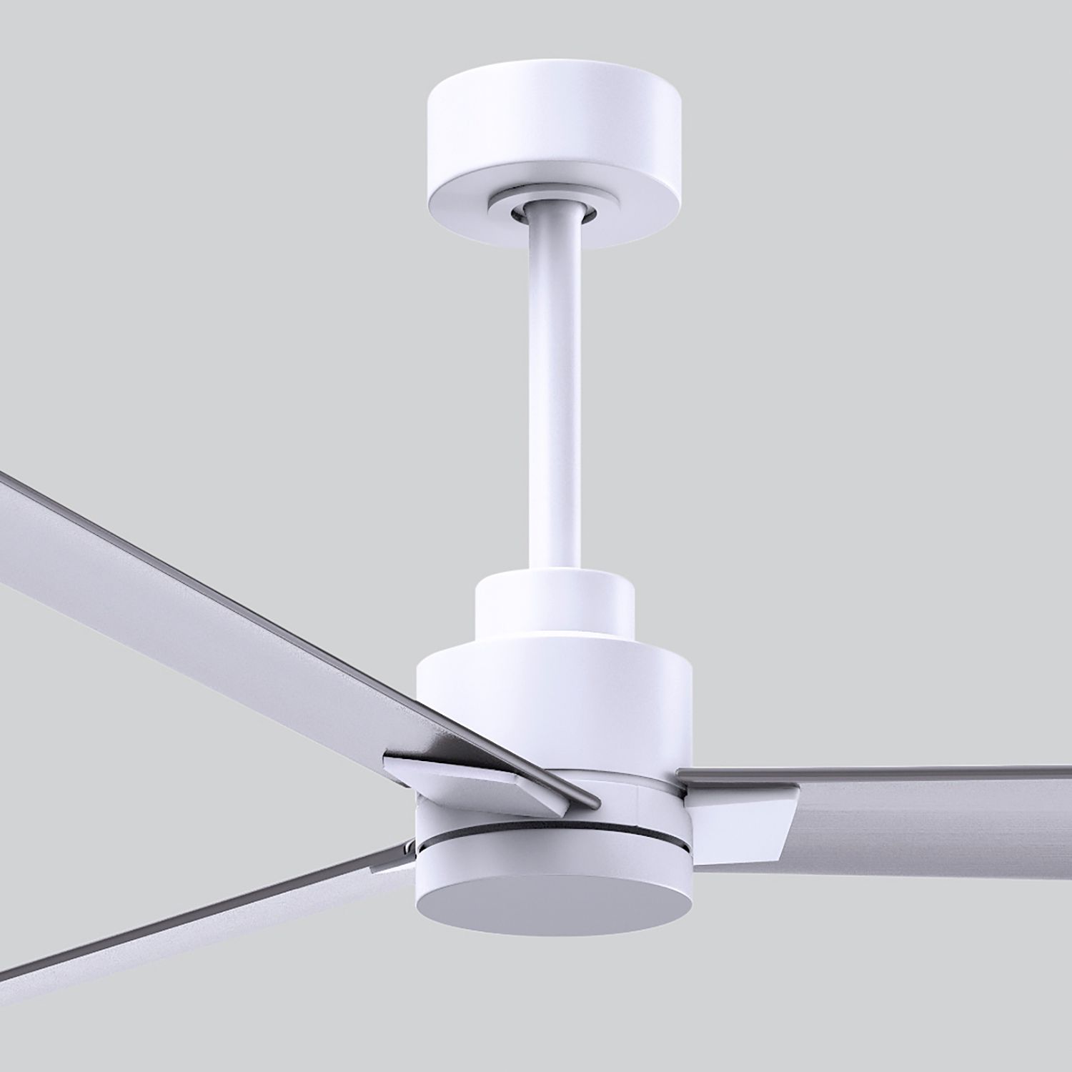 72" Alessandra Matte White and Brushed Nickel Ceiling Fan