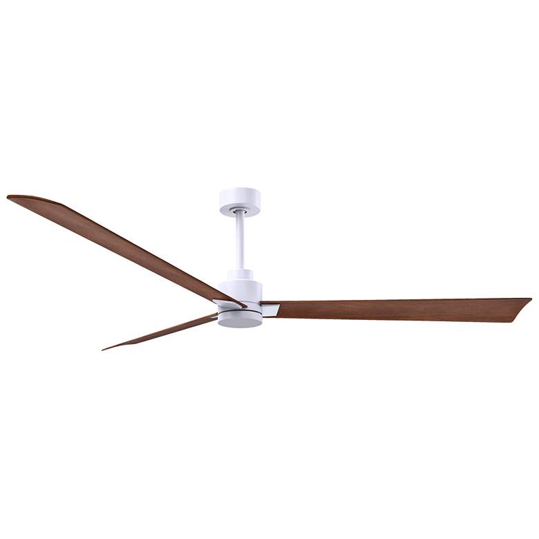Image 1 72" Alessandra Matte White and Walnut Ceiling Fan