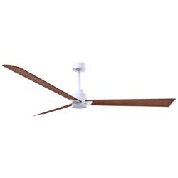 72&quot; Alessandra Matte White and Walnut Ceiling Fan