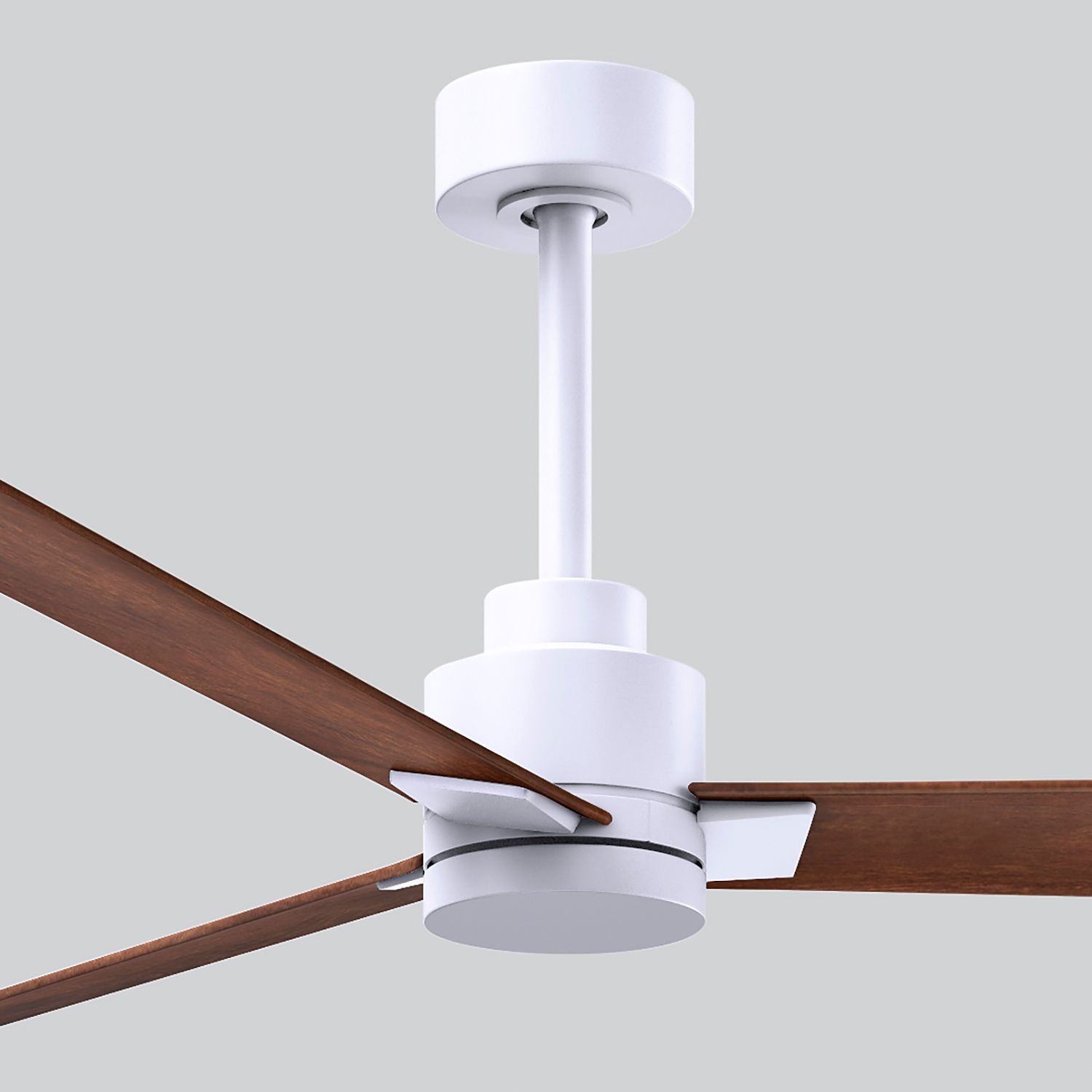72" Alessandra Matte White and Walnut Ceiling Fan