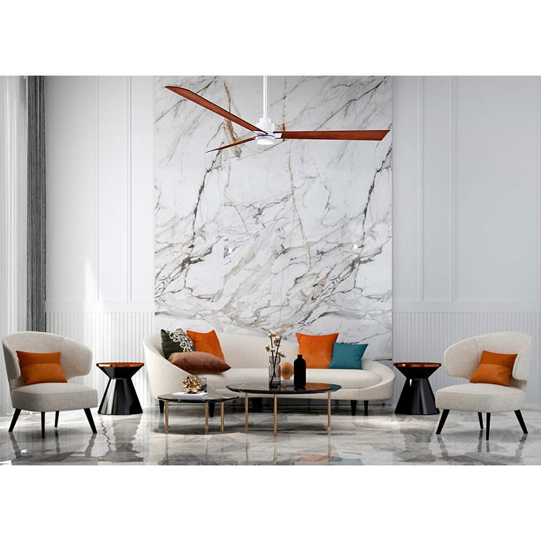 Image 5 72" Alessandra Matte White and Walnut LED Ceiling Fan more views