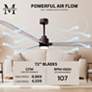 72" Alessandra Textured Bronze and Barnwood LED Ceiling Fan