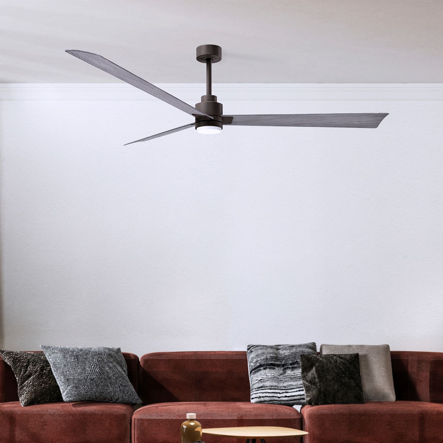Image 4 72" Alessandra Textured Bronze and Barnwood LED Ceiling Fan more views