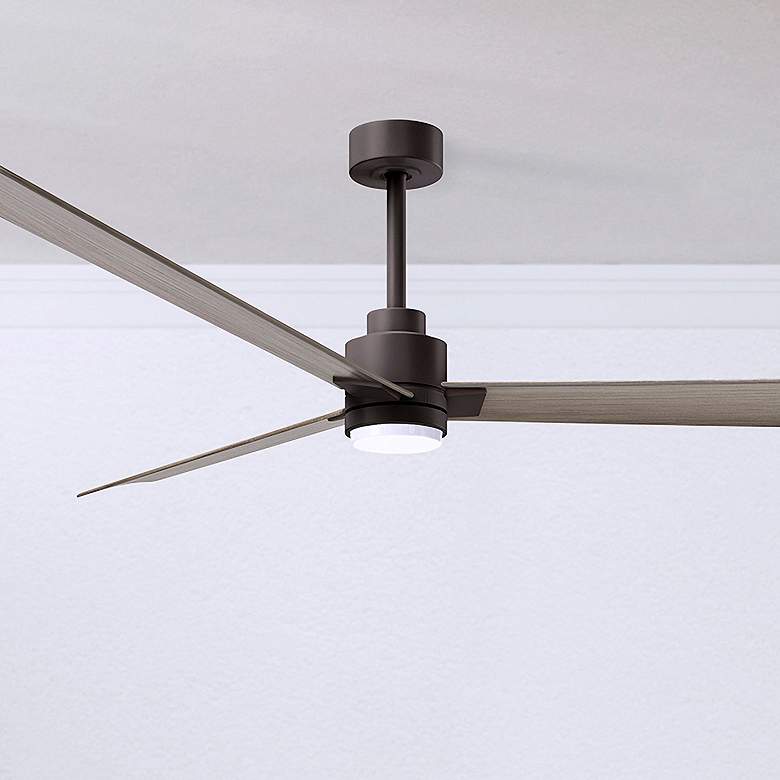 Image 1 72" Alessandra Textured Bronze and Gray Ash LED Ceiling Fan