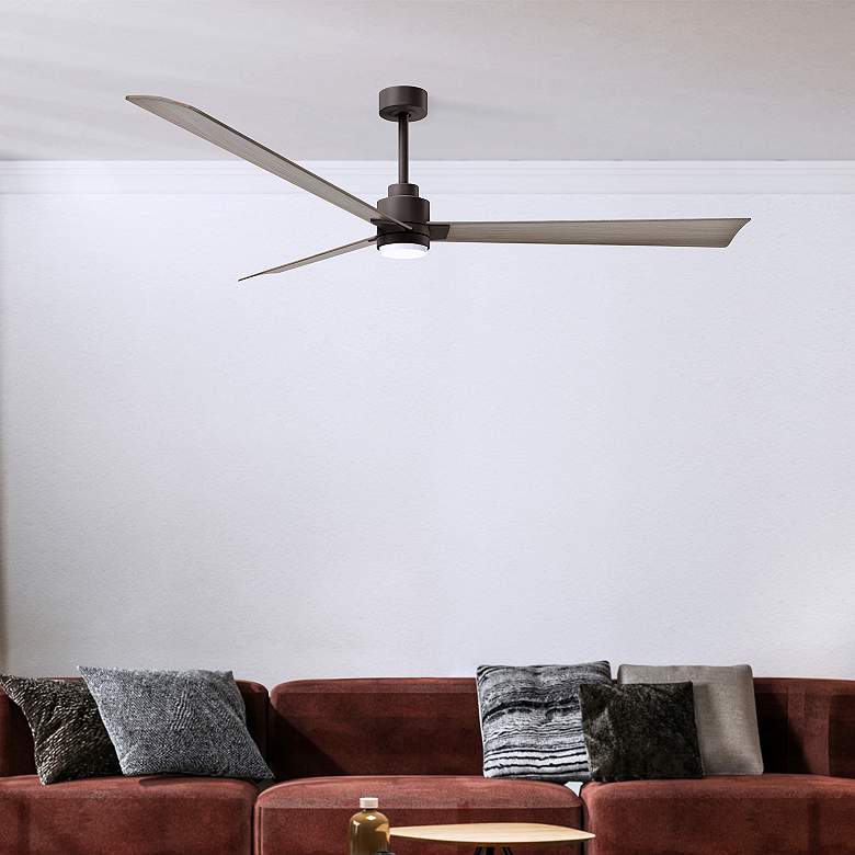 Image 7 72" Alessandra Textured Bronze and Gray Ash LED Ceiling Fan more views