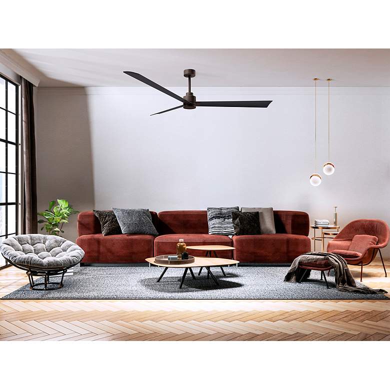 Image 5 72" Alessandra Textured Bronze and Matte Black Ceiling Fan more views