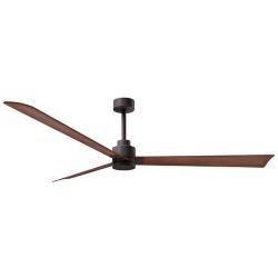 72" Alessandra Textured Bronze and Walnut Ceiling Fan