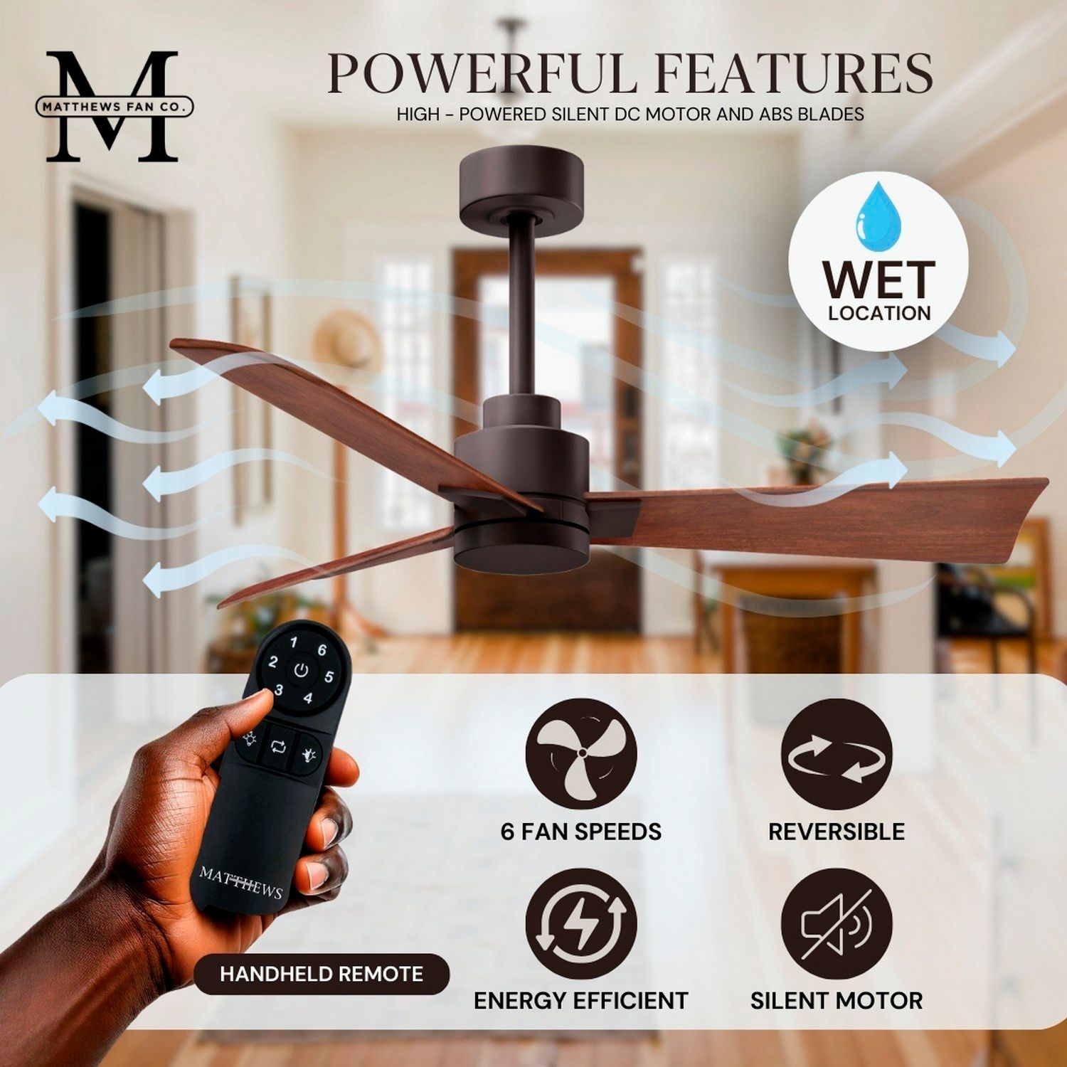 72" Alessandra Textured Bronze and Walnut Ceiling Fan