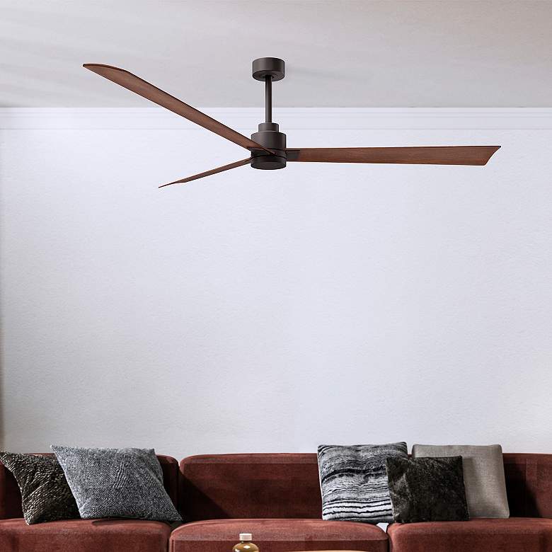 Image 6 72" Alessandra Textured Bronze and Walnut Ceiling Fan more views