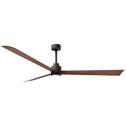 72&quot; Alessandra Textured Bronze and Walnut LED Ceiling Fan