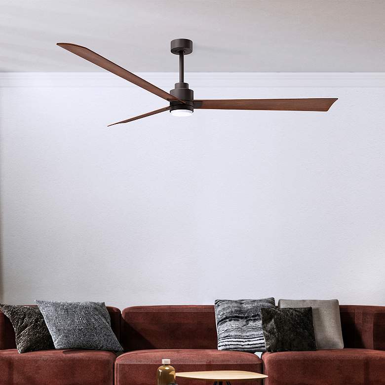 Image 6 72" Alessandra Textured Bronze and Walnut LED Ceiling Fan more views