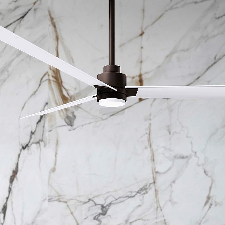 Image 1 72" Alessandra Textured Bronze and White LED Ceiling Fan