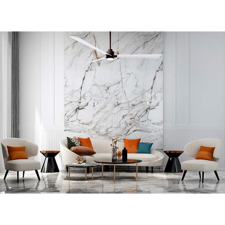 Image 6 72" Alessandra Textured Bronze and White LED Ceiling Fan more views