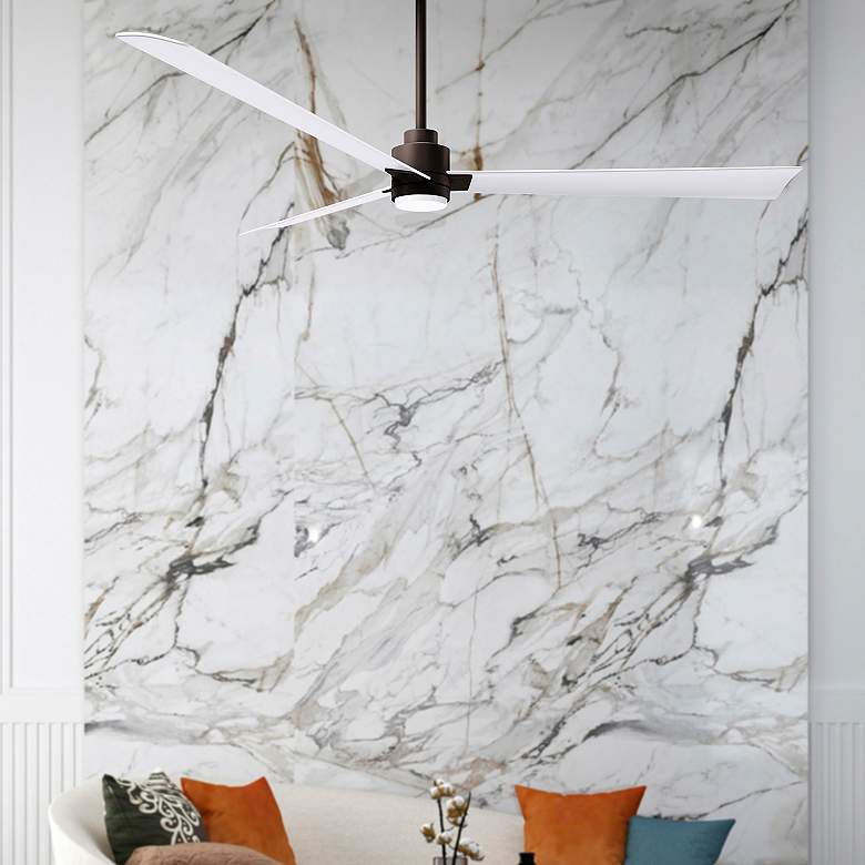 Image 7 72" Alessandra Textured Bronze and White LED Ceiling Fan more views