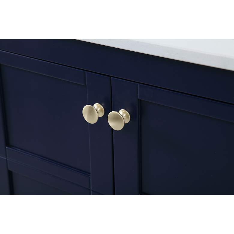 Image 7 72-Inch Blue Double Sink Bathroom Vanity With White Calacatta Quartz Top more views