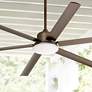 72" Casa Arcade Bronze Damp Rated LED Large Ceiling Fan with Remote
