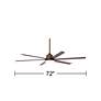 72" Casa Arcade Bronze Damp Rated LED Large Ceiling Fan with Remote