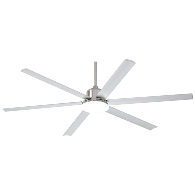 Image 2 72" Casa Arcade Brushed Nickel LED Damp Rated Large Fan with Remote
