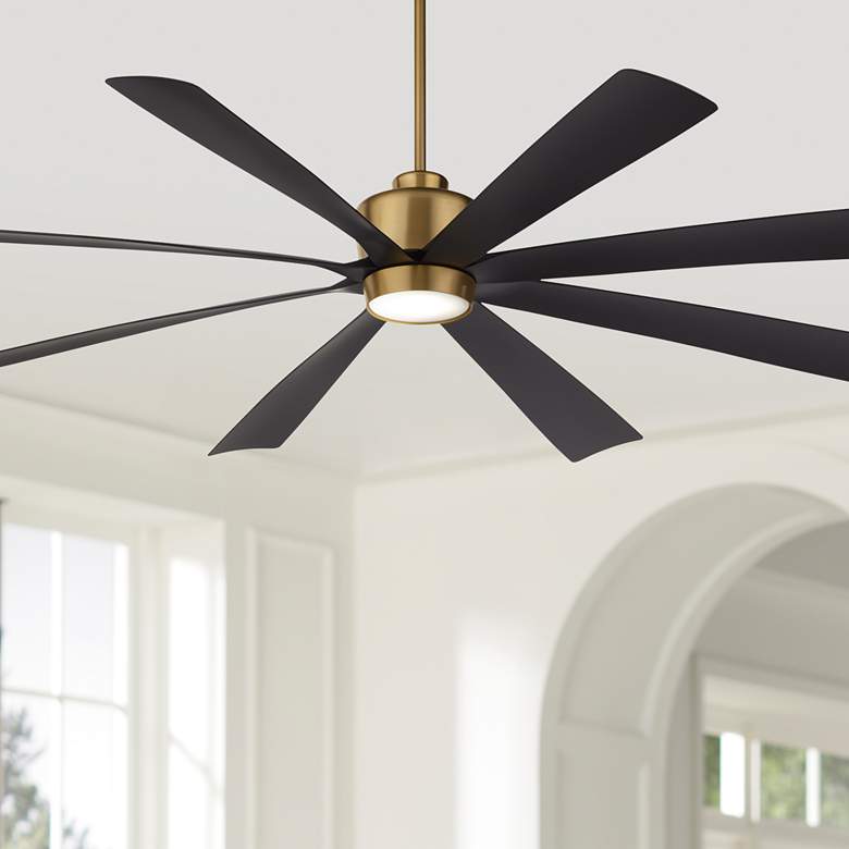 Image 1 72 inch Casa Grande Brass and Black LED Large Ceiling Fan with Remote