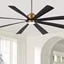72" Casa Grande Brass and Black LED Large Ceiling Fan with Remote