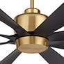 72" Casa Grande Brass and Black LED Large Ceiling Fan with Remote