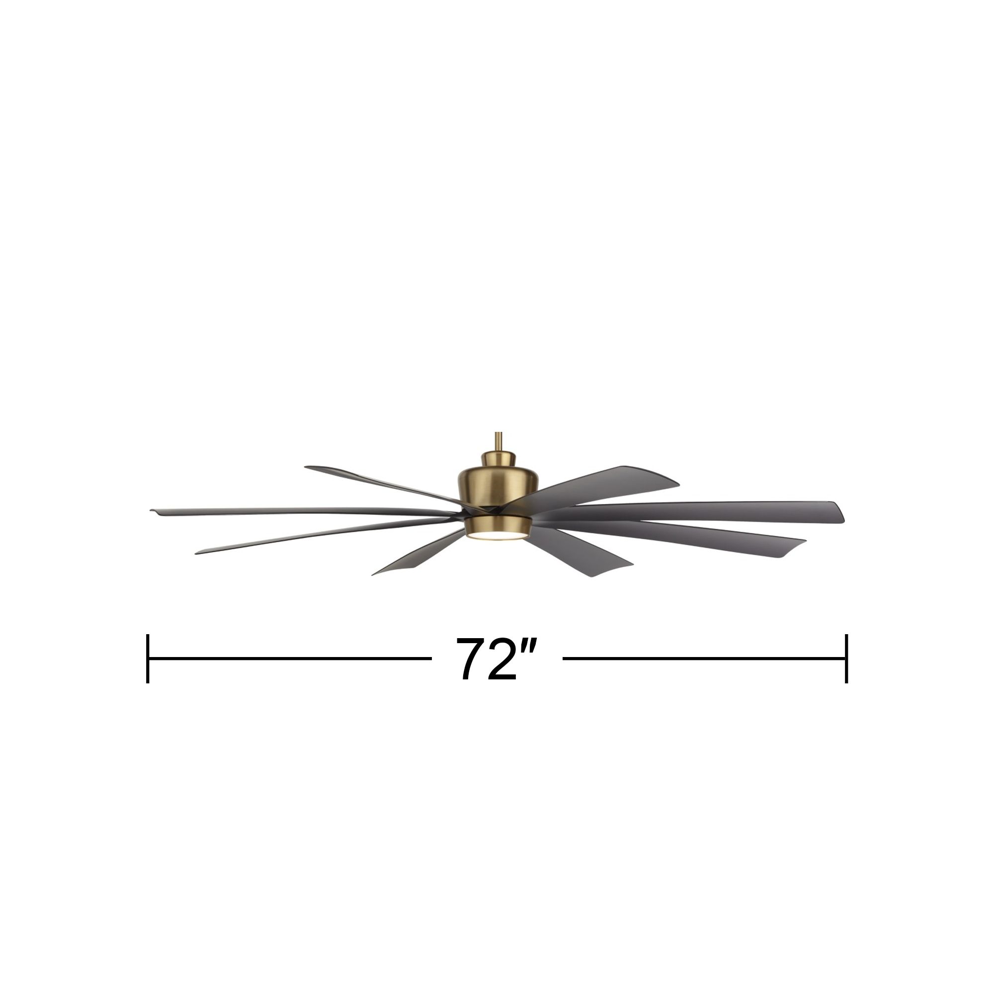 72" Casa Grande Brass and Black LED Large Ceiling Fan with Remote