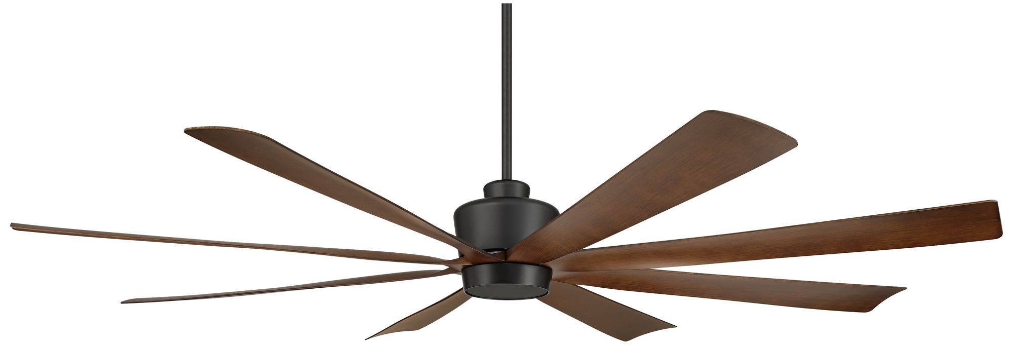 72" Casa Grande Matte Black and Dark Walnut LED Large Ceiling Fan