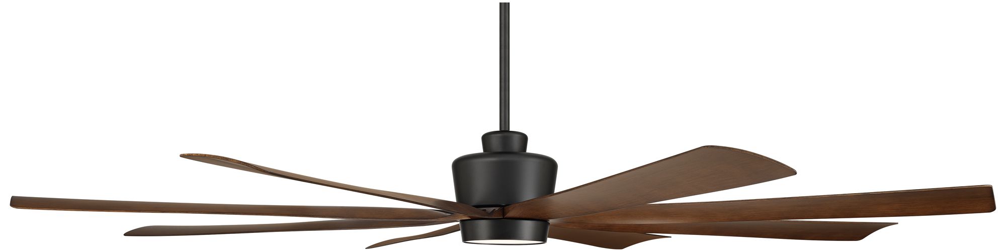 72" Casa Grande Matte Black and Dark Walnut LED Large Ceiling Fan