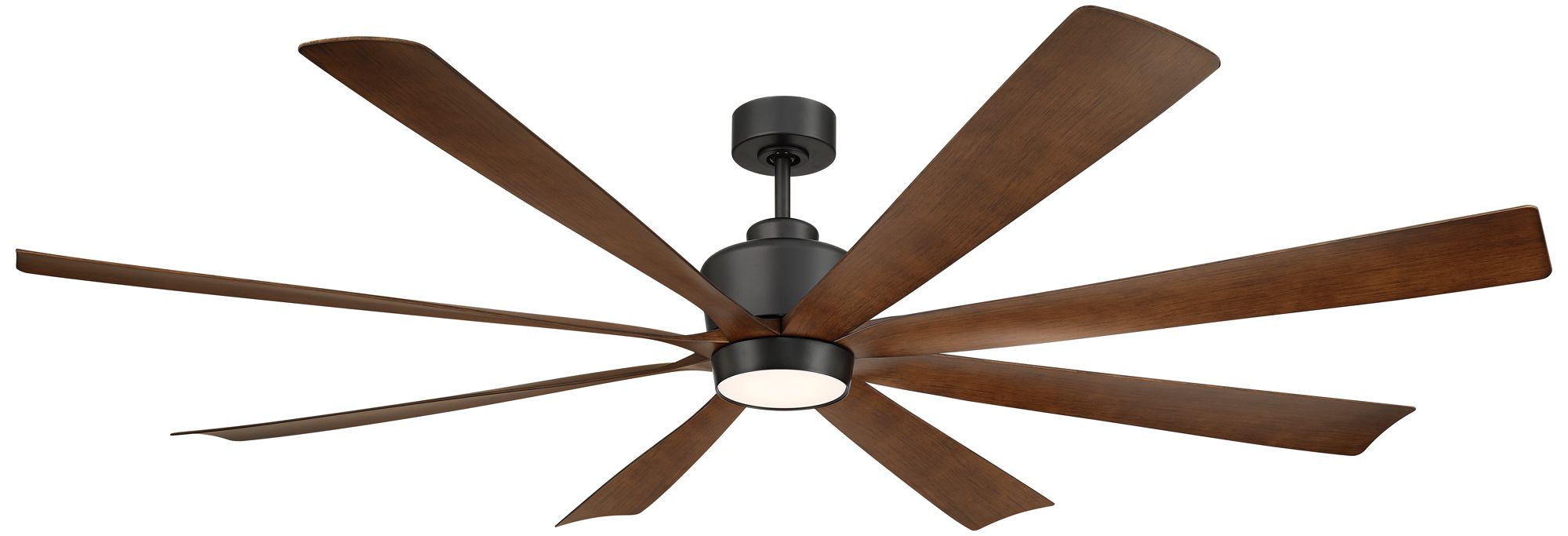 72" Casa Grande Matte Black and Dark Walnut LED Large Ceiling Fan