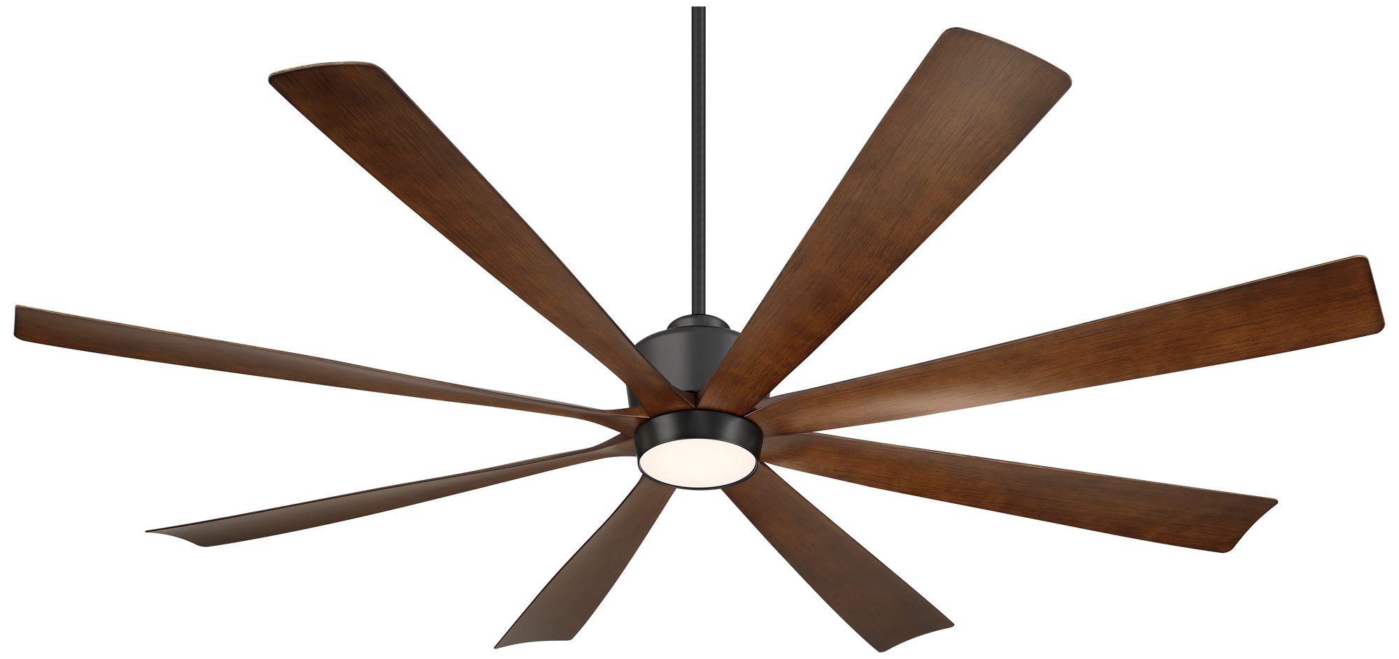 72" Casa Grande Matte Black and Dark Walnut LED Large Ceiling Fan