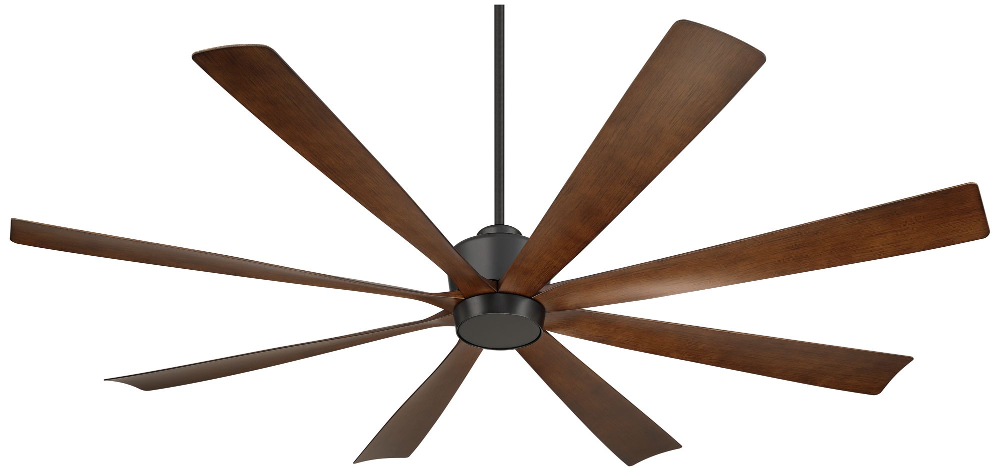 72" Casa Grande Matte Black and Dark Walnut LED Large Ceiling Fan