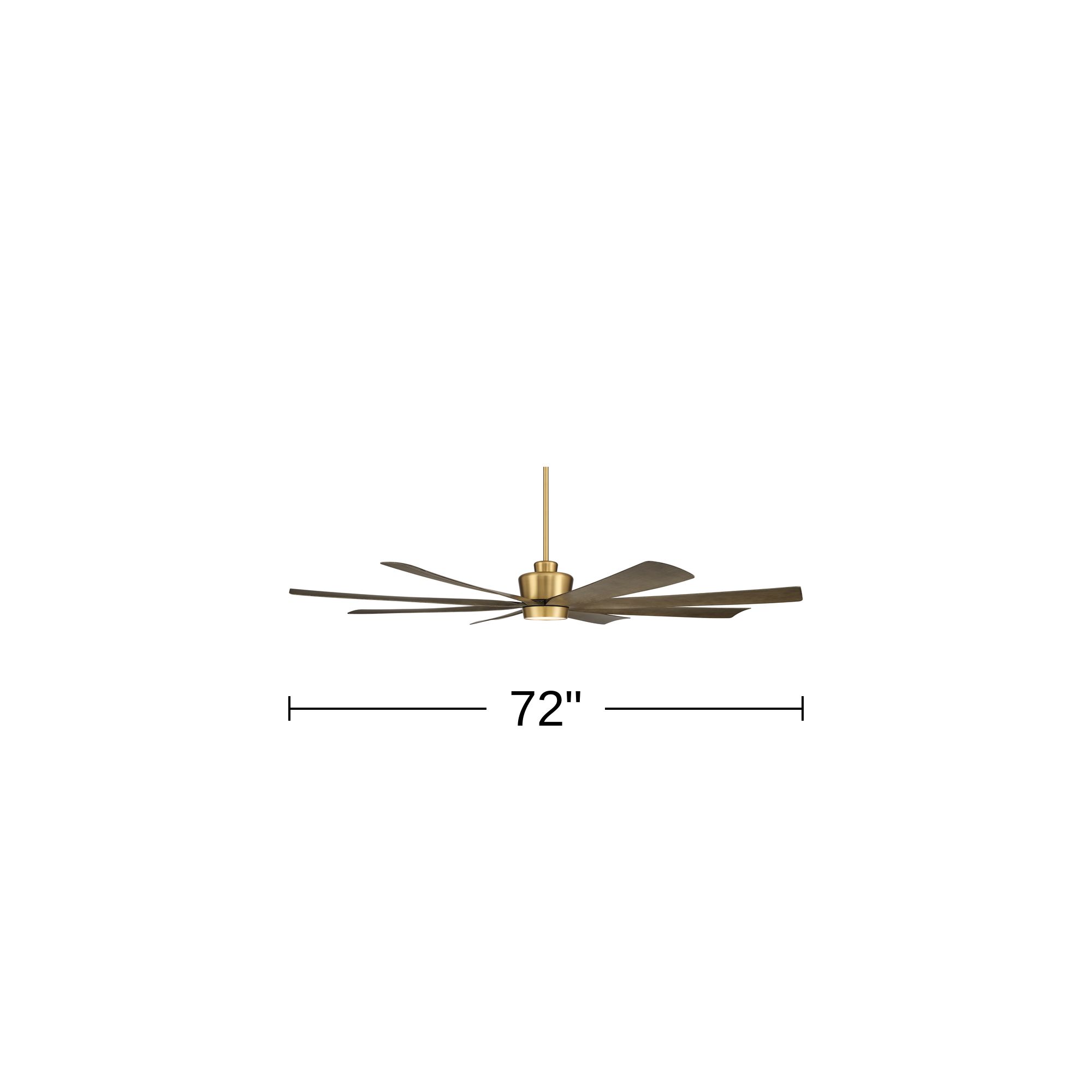 72" Casa Grande Soft Brass and Lightwood LED Large Ceiling Fan