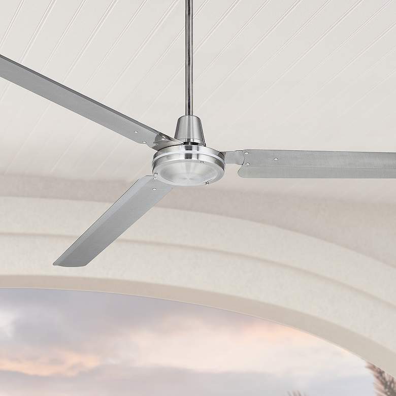 72&quot; Casa Velocity Nickel Damp Large Modern Fan with Wall Control