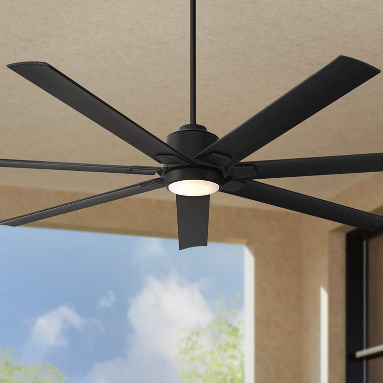 Image 1 72" Casa Vieja Airbender Matte Black LED Ceiling Fan with Remote