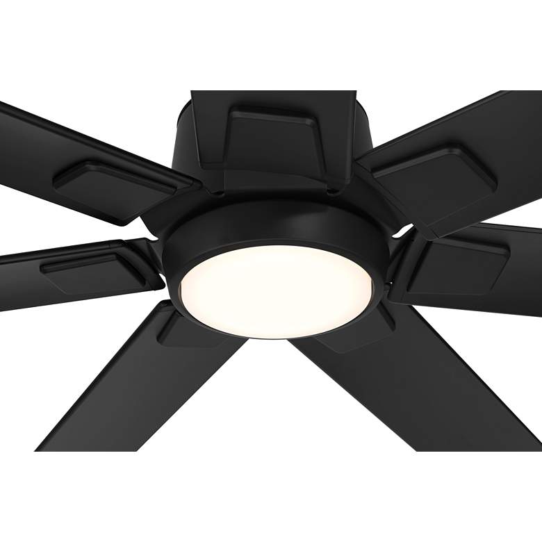 Image 3 72" Casa Vieja Airbender Matte Black LED Ceiling Fan with Remote more views