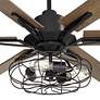 3_72" Casa Vieja Expedition Black Cage LED Large Ceiling Fan with Remote more views