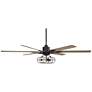 72" Casa Vieja Expedition Black Cage LED Large Ceiling Fan with Remote
