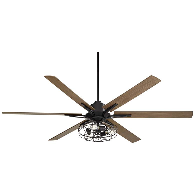 Image 7 72 inch Casa Vieja Expedition Black Cage LED Large Ceiling Fan with Remote more views