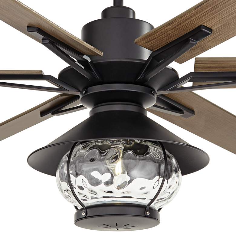 Image 3 72" Casa Vieja Expedition Black Lantern LED Damp Fan with Remote more views