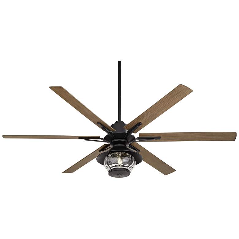 Image 7 72" Casa Vieja Expedition Black Lantern LED Damp Fan with Remote more views