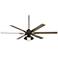 72" Casa Vieja Expedition Bronze Damp Rated LED Rustic Fan with Remote