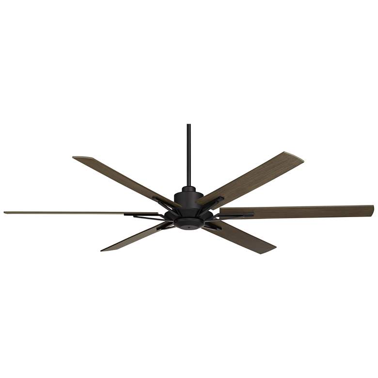 Image 2 72 inch Casa Vieja Expedition Matte Black Damp Rated Large Fan with Remote